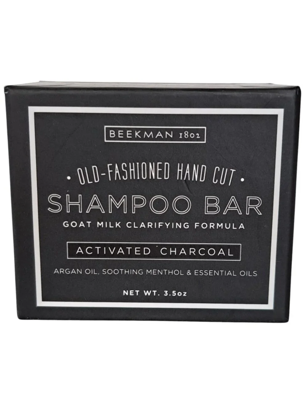 Beekman Shampoo Bar 1802 Activated Charcoal Hand Cut Goat Milk 3.5oz
